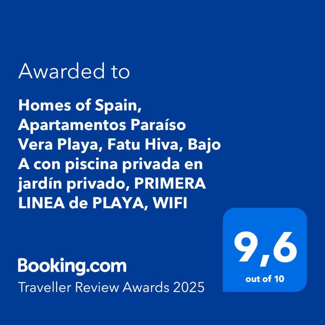 Homes Of Spain, Apartamentos Paraiso Vera Playa, Fatu Hiva, Bajo A Con Piscina Privada En Jardin Privado, Primera Linea De Playa, Wifi Extérieur photo